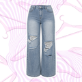 Distressed Wide Leg Jeans