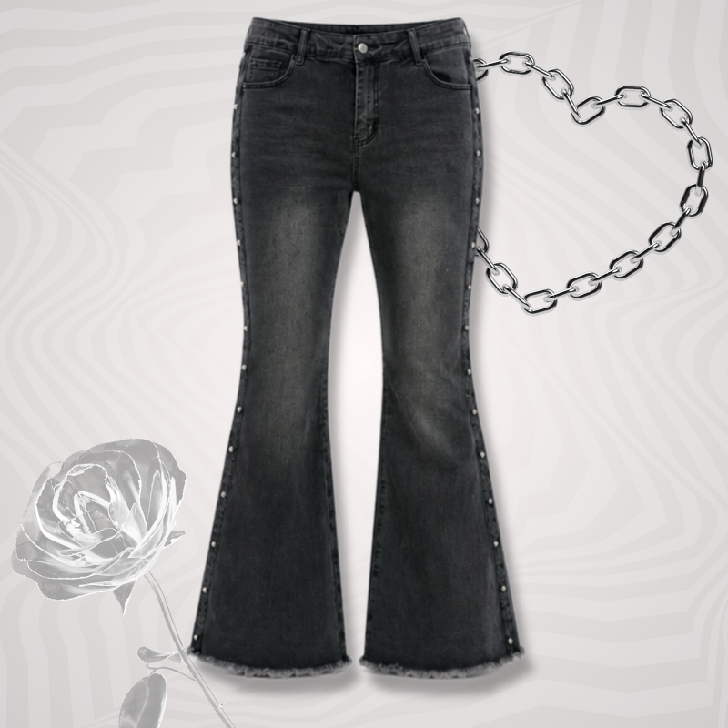 Studded Flare Jeans