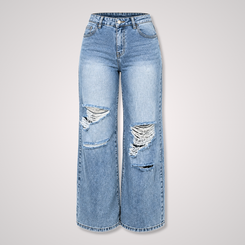 Distressed Wide Leg Jeans