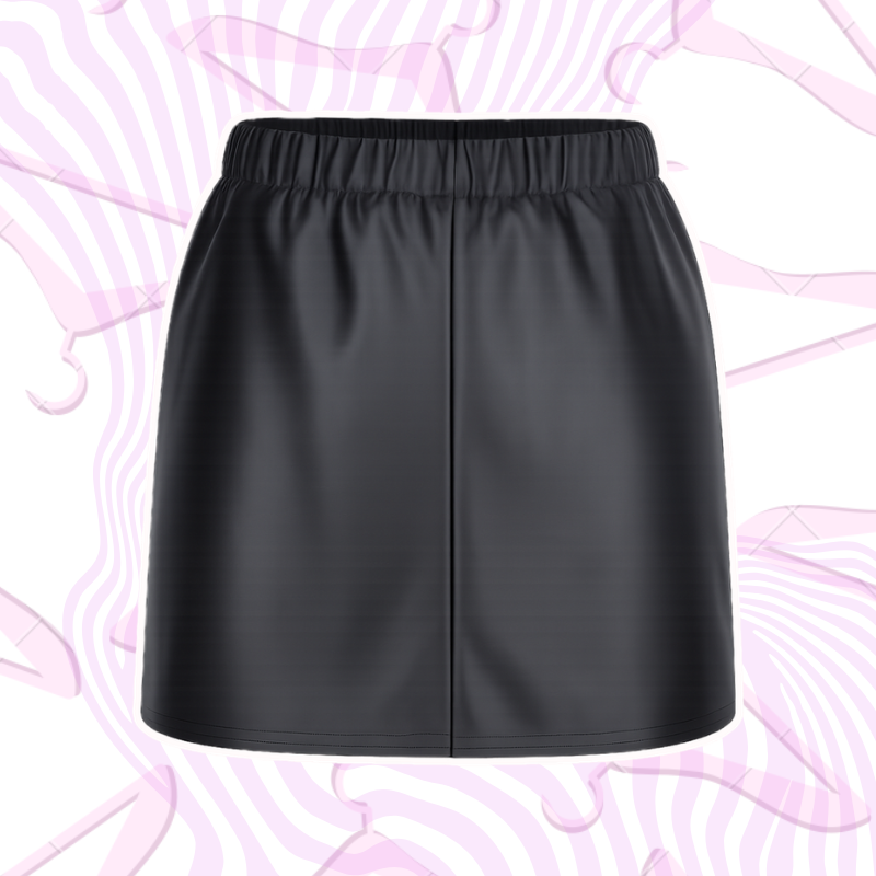 Black Faux Leather Mini Skort