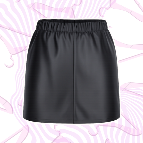 Black Faux Leather Mini Skort