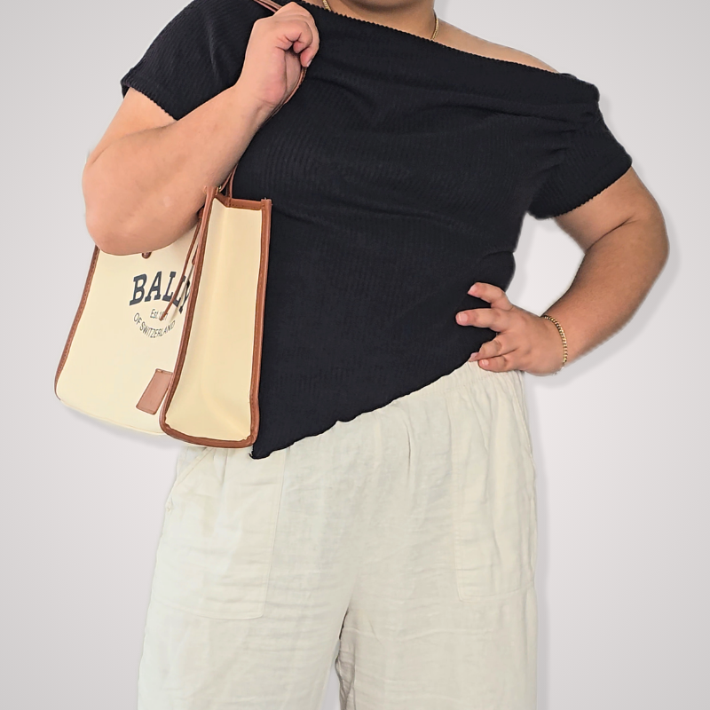 Ribbed Off-Shoulder Asymmetrical Top