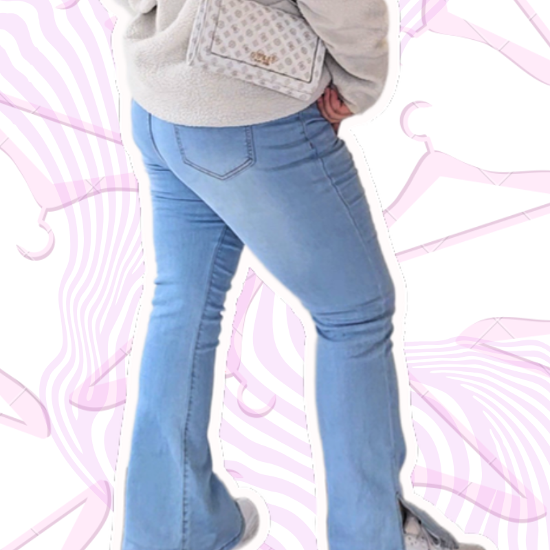 Light Wash Flared Jeans