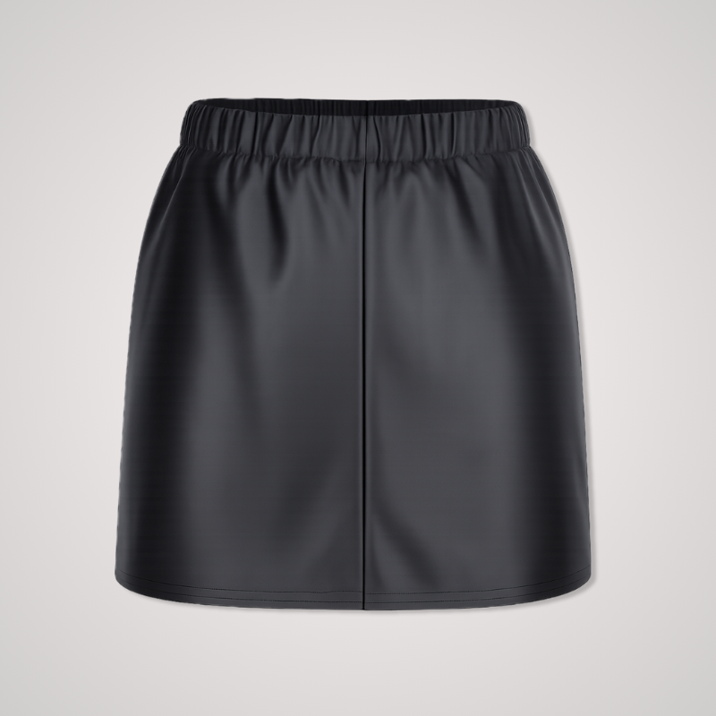 Black Faux Leather Mini Skort