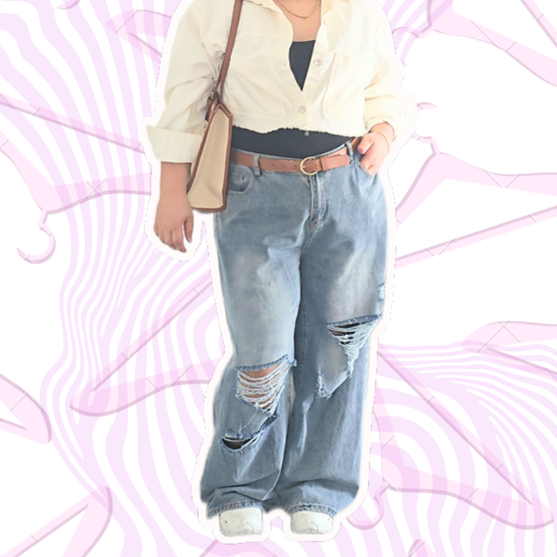 Distressed Wide Leg Jeans